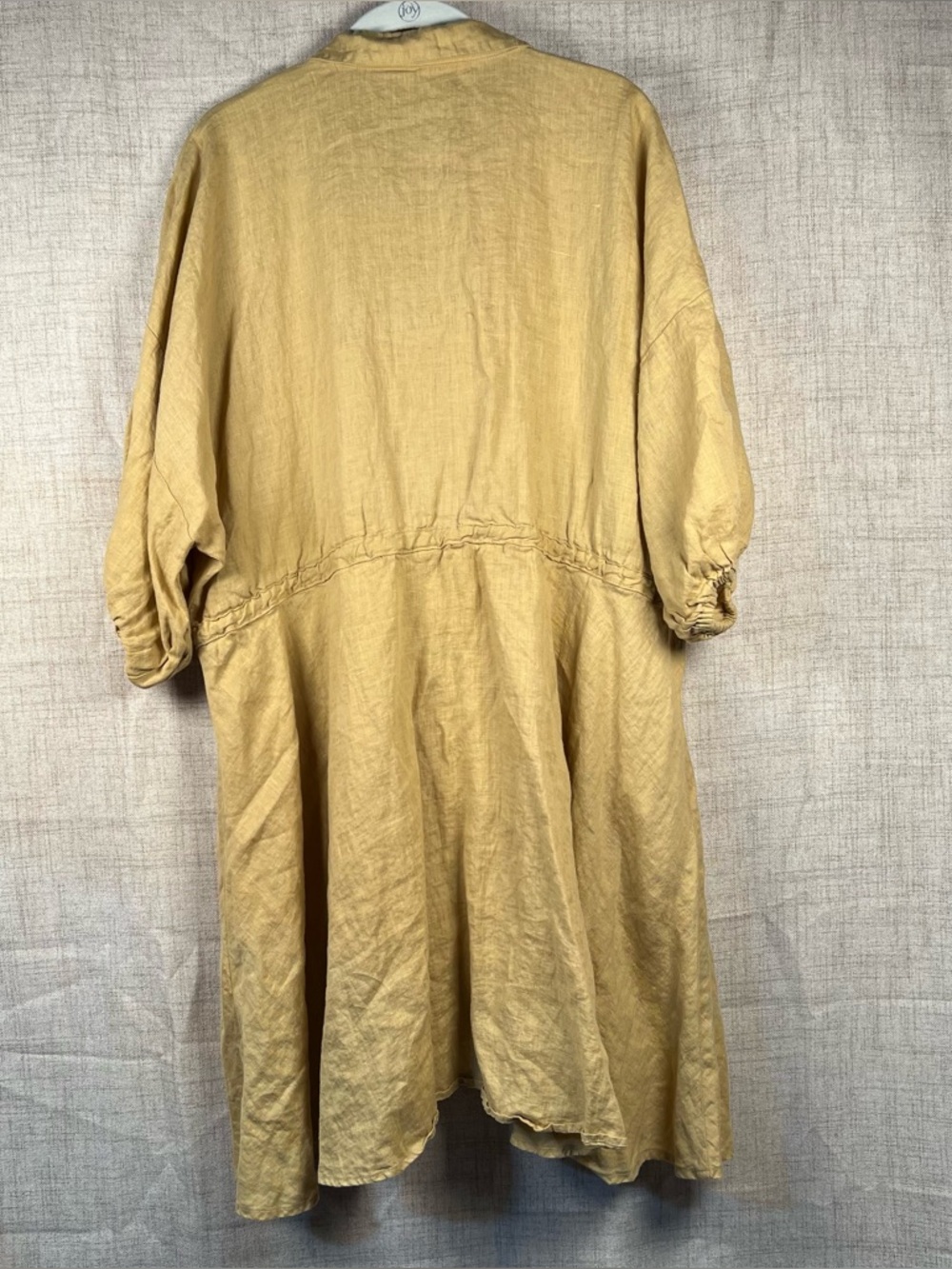 Magic Linen Julien 100% Linen Shirt Dress Button Front Tie Waist Casual L/XL - Picture 4 of 11